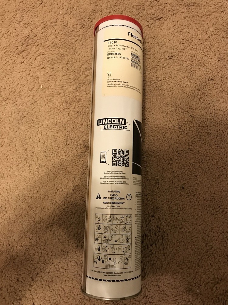 Lincoln Electric Ed032566 14″ Stick Electrode 5/32″ Dia., Aws E6010, 10 Lb.