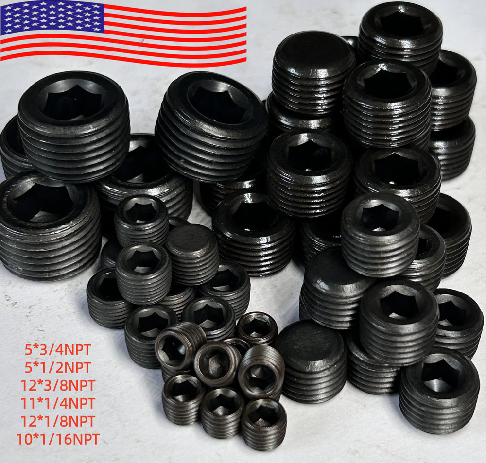 55* NPT PIPE PLUGS FITTING ASSORTMENT KIT 1/16″1/8”1/4” 3/8” 1/2” 3/4″ STEEL