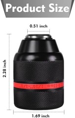 Keyless Drill Chuck 1/2-20UNF Compatible with Milwaukee M18/M12, 1.5-13mm Self-T