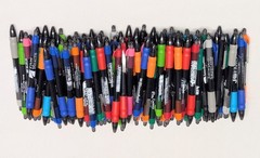 100 Misprint Click Pens MAXGLIDE Hub Pen Mixed MULTICOLOR Lot Thick Rubber Grip