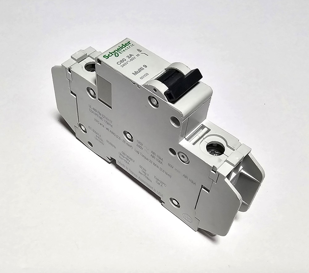 Schneider 60103 Multi 9 C60 1P 2A 240V Circuit Breaker – Used / Excellent – Qty