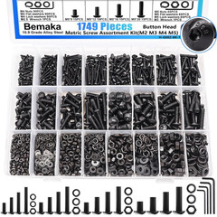 1749 PCS Metric Screw Assortment Kit M2 M3 M4 M5 Bolts, Nuts, Lock & Flat Washer