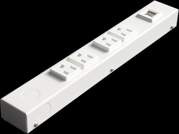12″ 4-Outlet Hardwired Power Strip with USB, HU104W