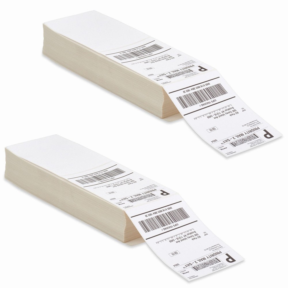 4000 Fanfold 4″ x 6″ Direct Thermal shipping Barcode Labels Zebra Free Shipping