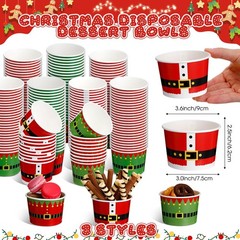 Zhehao 90 Pcs 9 oz Christmas 3.54 X 2.36 X 2.83 Inches, as picture shown