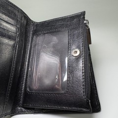 Lauren Ralph Lauren Wallet Black Leather LRL Clutch Compact Card Holder Red VTG