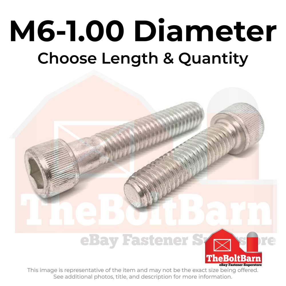 M6-1.00 Metric Stainless Steel A4-70 Socket Cap Screws (Choose Length & Qty)