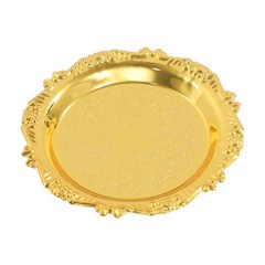 6PCS Vintage Snack Plates 10cm/3.94in Round Restaurant Serving Trays Set Gold