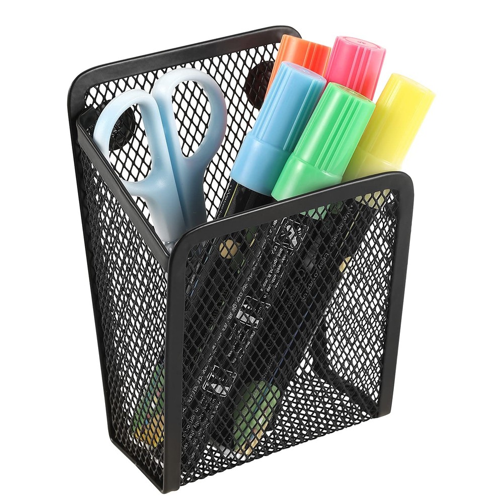 Magnetic Pencil Holder,Mesh Stainless Steel Pen Basket, Metal Writing Utensil St