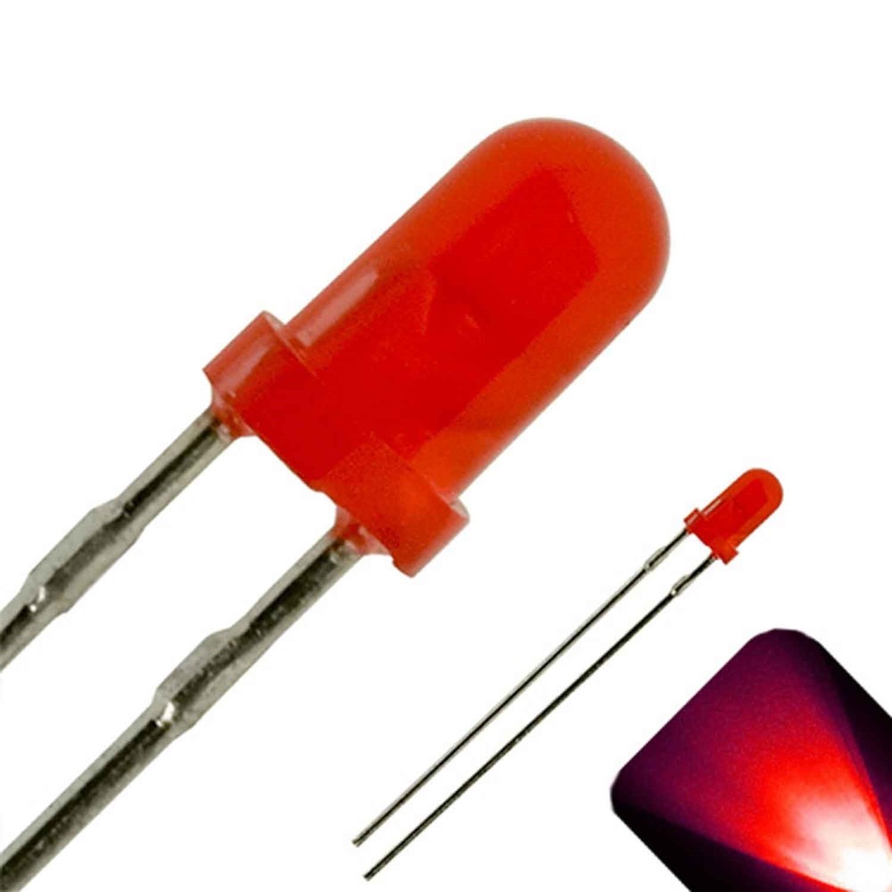 5 x LED 3mm Red Diffused Ultra Bright Round Top LEDs Light Lamp RC Car T1 PC