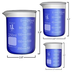Set of 5 Laboratory Glassware Science Lab Chemistry Beaker 50/100/250/500/1000ml