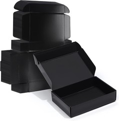9X6X2 Black Small Shipping Boxes, 20 Packs Corrugated Cardboard Mailer Boxes for