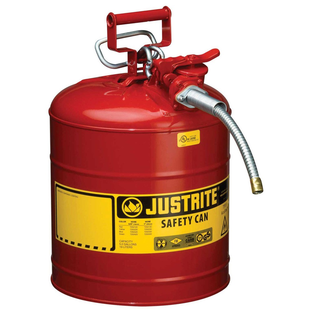 Justrite 7250120 Type II Safety Can 5 Gallon with 5/8″ Hose