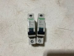 2x Schneider Electric C60 Multi 9 Circuit Breakers 2A 60V 1-Pole NOS