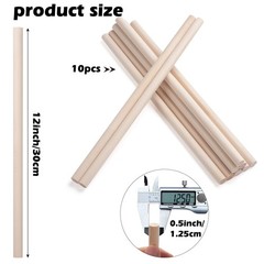 ONUPGO 10Pcs 1/2″ x 12″ Hardwood Craft 1/2x 12 Inch, Number of Items: 10