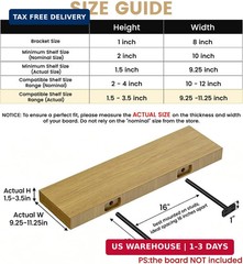 8pcs Wall Shelf Brackets Heavy Duty Floating Shelf Bracket Hidden,Invisible Blac