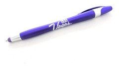30ct Lot Misprint Retractable Click Pens w/Stylus: PURPLE: Javalina / Slimster