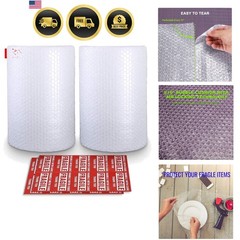 Nylon Bubble Cushioning Wrap Roll, 3/16” Air Bubble, 12 Inch x 36 Feet, Perfo…