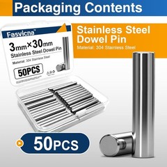 M3 x 30mm Stainless Steel Dowel Pins 50PCS Precision Alignment Pins 3mm