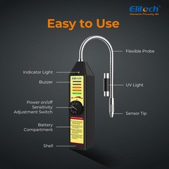 Elitech HLD-200+ HVAC Refrigerant Leak Detector+LMG-10 Digital Manifold Gauge