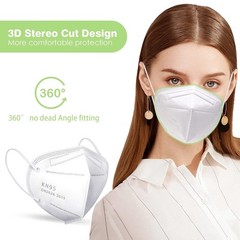 50 Pcs 5-Layer Disposable Face Masks for Adults – White, Lightweight Protection
