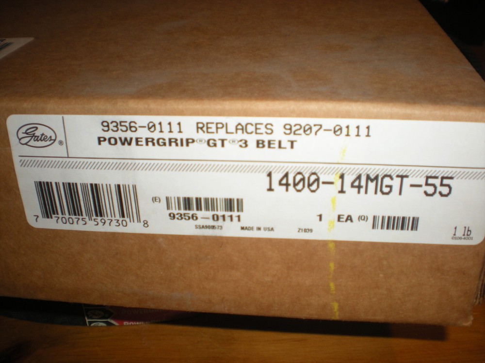 GATES ANTISTATIC 1400-14MGT-55 POWERGRIP GT3 TIMING BELT, 9207-0111,9356-0111