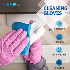Pink Nitrile Disposable Gloves – Esthetician, Nail Tech, Hair Dye & Stylist, Cle