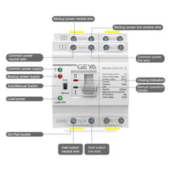 GEYA Mini Dual Power Automatic Transfer Switch 2P 63A 110V For Grid & Generator
