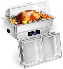 ROVSUN 9QT Electric Chafing Dishes for Buffet with Temperature Control Display