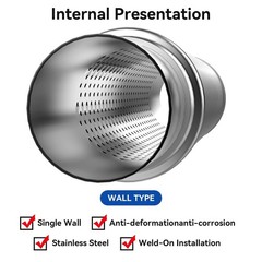 2.5″ Performance Muffler Stainless Steel Straight-Through | Universal Fit Exh…