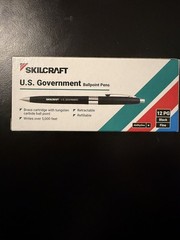 SKILCRAFT U.S. Government Ballpoint Pens Black Fine 12 Pack (2 Packs)