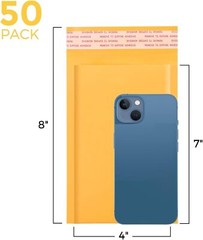 Kraft Bubble Wrap Mailers Padded Mailing Envelope Bags 4X8 Inches Pack Of 50