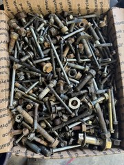 metric bolts 50+ Pounds !! Of Mostly Metric Bolts Full Medium Flat Rate Box — B