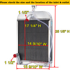 3 Row Aluminum Tractor Radiator For Ford New Holland Ford 2N 8N 9N 437821 8N8005