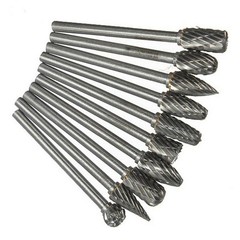 10pcs 1/8?? Shank Carbide Burr Set Burrs For Aluminum Die Grinder Bit Pack New