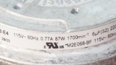 EBMPAPST R2E220-AA43-E4 115VAC MOTORIZED IMPELLER FAN||0.77A/87W||220X63MM||#1