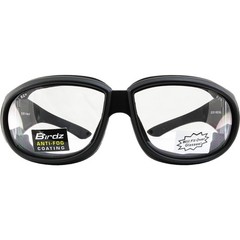 Birdz Swallow Foam Padded Motorcycle Riding Glasses Black Frame Clear Lenses