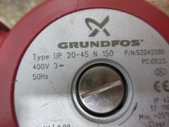 2004 CHARMILLES 2030 GRUNDFOS TYPE UP 20-45 N 150 P/N 52042090 PUMP