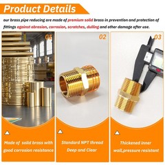 Gadoutcover 4pc 1″ NPT Hex Brass Nipples