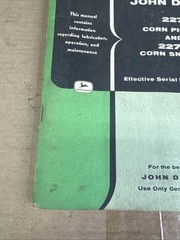John Deere 227 Corn Picker & 227-S Corn Snapper Operators Manual