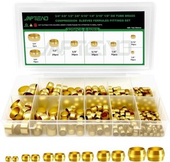 325pcs Brass Compression Sleeves Ferrules Fittings Assortment Kit, 3/4″ 5/8″ …