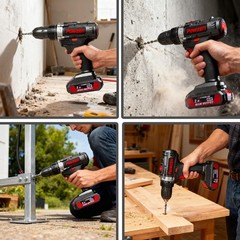 21V Brushless Cordless Power Drill 【2 Battery】 with 2x 2.0Ah Battery and Char…