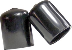 Vinyl Black Flexible Tubing End Screw Thread Protector Safety Cover Post Pipe