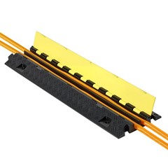 VEVOR Cable Protector Ramp TPU Cord Cover 22000 lbs/axle Capacity 2 Channel