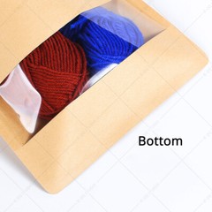 Assorted Sizes Kraft Paper Mylar Flat Zip Lock Bag w/ Clear Rectangle Window K05