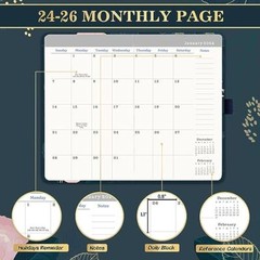 2024-2026 Monthly Pocket Planner – 3 Year Monthly Calendar with Leather Cover