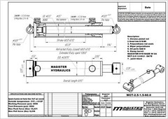 Hydraulic Cylinder Welded Double Acting 2.5″ Bore 60″ Stroke Cross Tube 2.5×60
