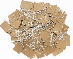 Kraft Price Tags 200pc Blank Writable Strung Labels Small Jewelry Clothing Craft