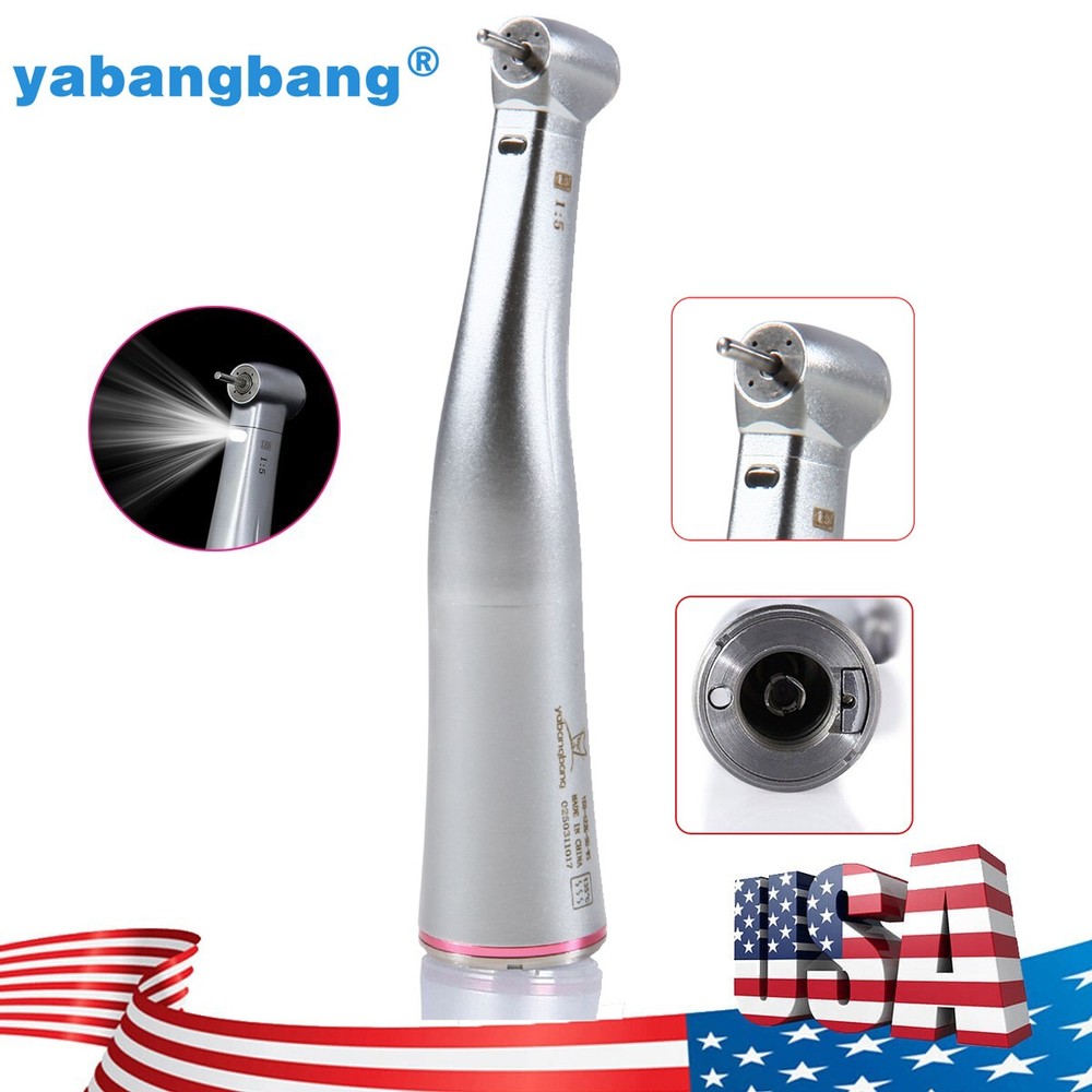 Dental 1:5 Fiber Optic Contra Angle Increase Internal 4 Spray LED Handpiece