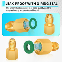 Brass R134A R12 R22 Tank Vacuum Pump Adapters Valve Remover for AC Charging